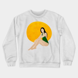 Girl on the beach Crewneck Sweatshirt